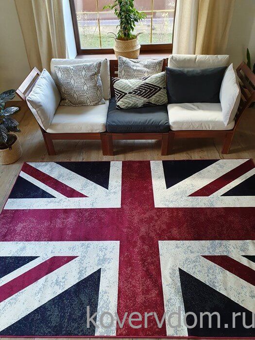 Ковер из вискозы и хлопка Royal Palace 14793 6010 Британский Флаг